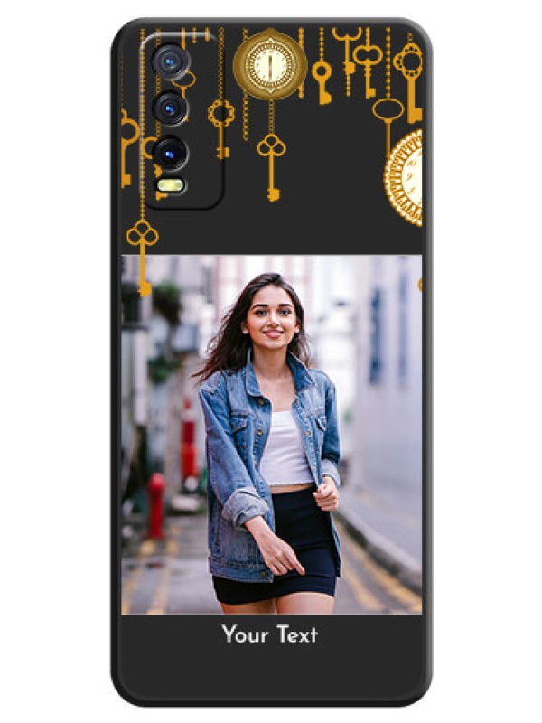 Custom Decorative Design with Text on Space Black Custom Soft Matte Back Cover - Vivo Y12G