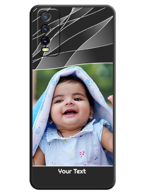 Custom Mixed Wave Lines on Photo on Space Black Soft Matte Mobile Cover - Vivo Y12G