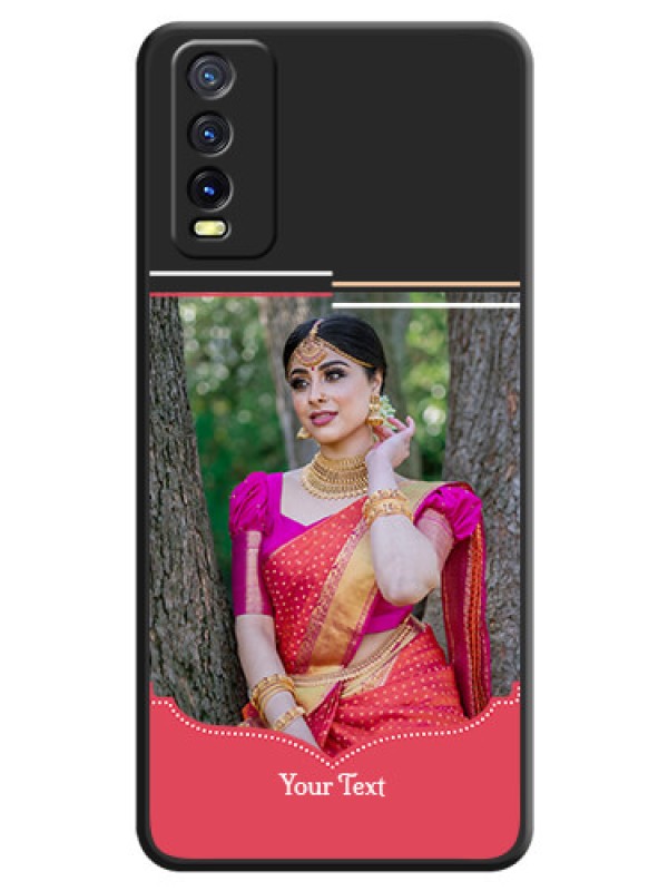 Custom Classic Plain Design with Name on Photo on Space Black Soft Matte Phone Cover - Vivo Y12G