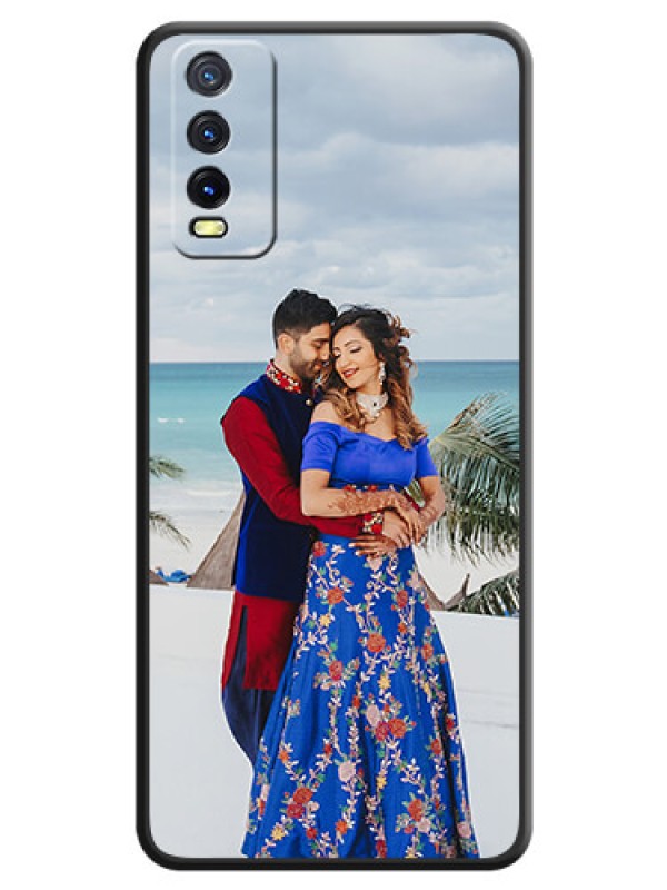 Custom Full Single Pic Upload On Space Black Personalized Soft Matte Phone Covers -Vivo Y12G