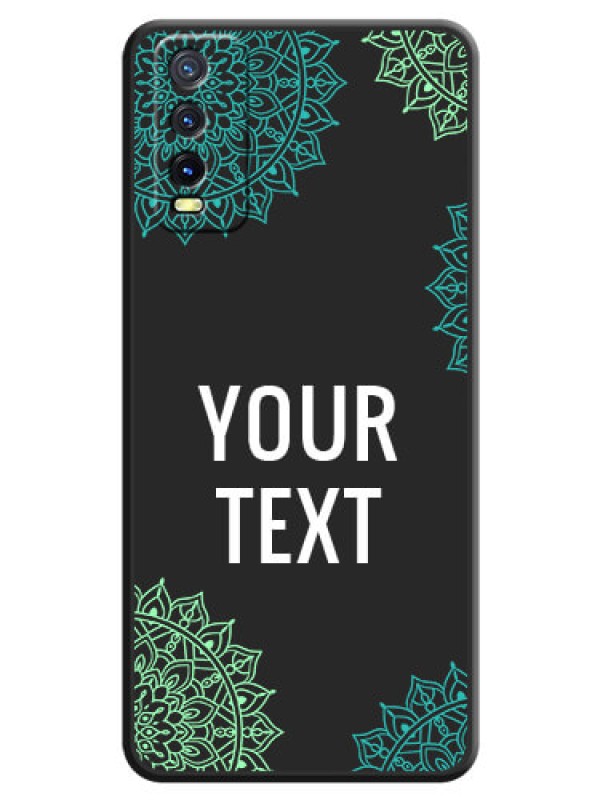 Custom Your Name with Floral Design on Space Black Custom Soft Matte Back Cover - Vivo Y12s