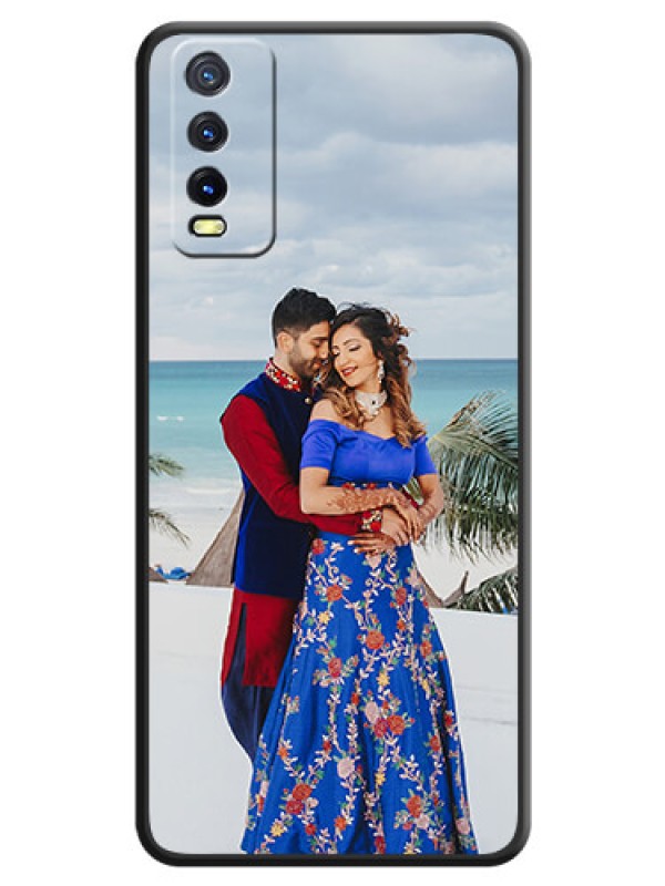 Custom Full Single Pic Upload On Space Black Personalized Soft Matte Phone Covers -Vivo Y12S