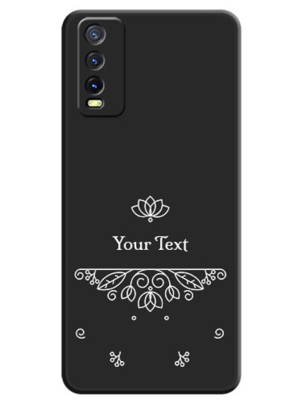 Custom Lotus Garden Custom Text On Space Black Personalized Soft Matte Phone Covers -Vivo Y12S