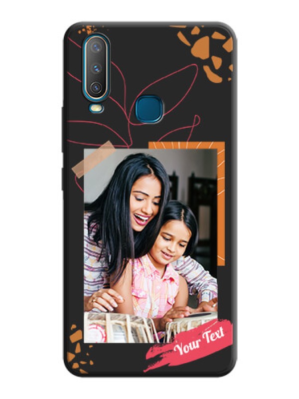 Custom Orange Photo Frame on Space Black Custom Soft Matte Phone Back Cover - Vivo Y15
