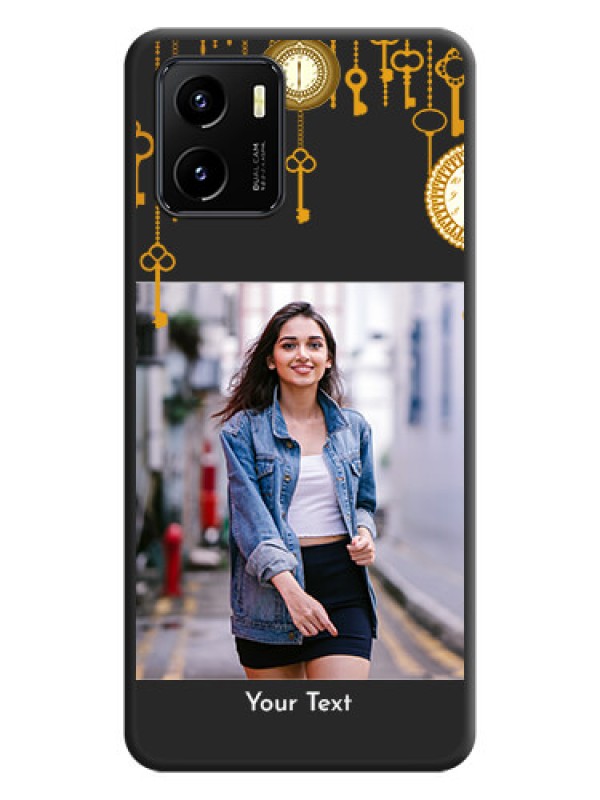 Custom Decorative Design with Text on Space Black Custom Soft Matte Back Cover - Vivo Y15c