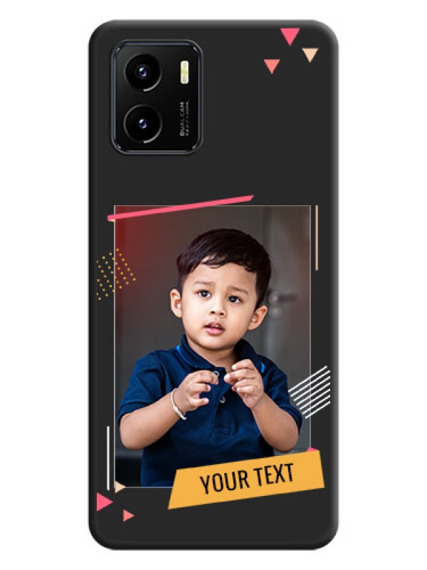 Custom Photo Frame with Triangle Small Dots on Photo on Space Black Soft Matte Back Cover - Vivo Y15c