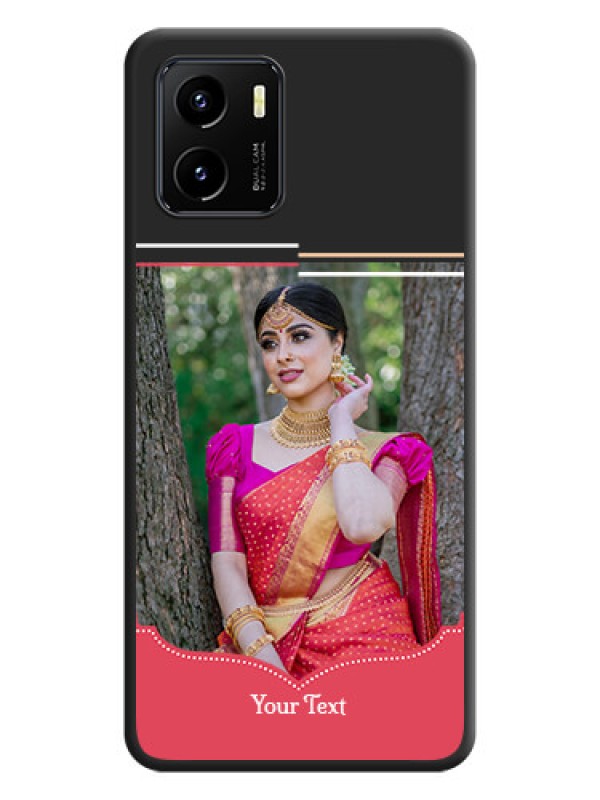 Custom Classic Plain Design with Name on Photo on Space Black Soft Matte Phone Cover - Vivo Y15c