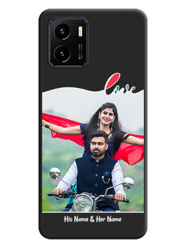 Custom Fall in Love Pattern with Picture on Photo on Space Black Soft Matte Mobile Case - Vivo Y15s