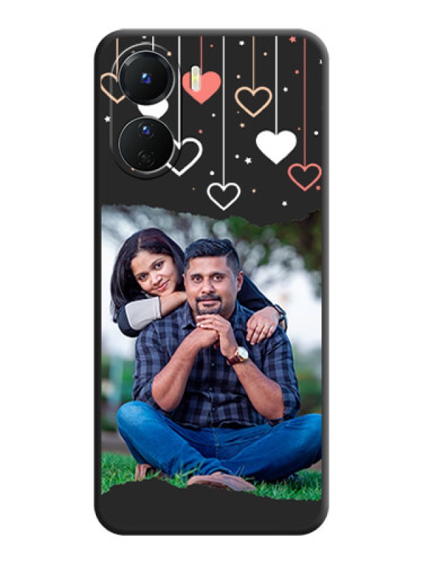 Custom Love Hangings with Splash Wave Picture on Space Black Custom Soft Matte Phone Back Cover - Vivo Y16