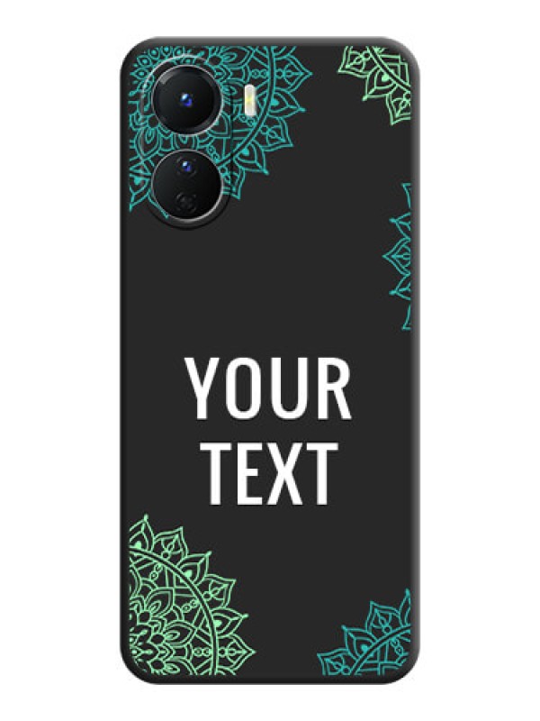 Custom Your Name with Floral Design on Space Black Custom Soft Matte Back Cover - Vivo Y16