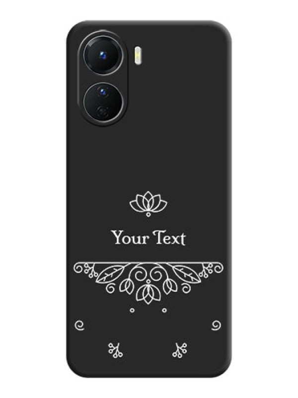 Custom Lotus Garden Custom Text On Space Black Personalized Soft Matte Phone Covers -Vivo Y16