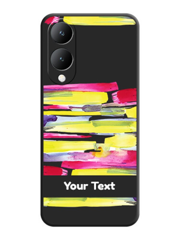 Custom Brush Coloured On Space Black Custom Soft Matte Mobile Back Cover - Vivo Y17S