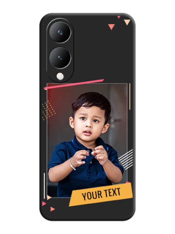 Custom Photo Frame with Triangle Small Dots on Photo On Space Black Custom Soft Matte Mobile Back Cover - Vivo Y17S