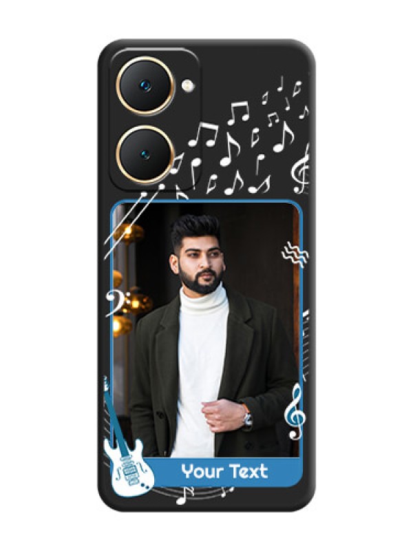 Custom Musical Theme Design with Text on Photo On Space Black Custom Soft Matte Mobile Back Cover - Vivo Y18e