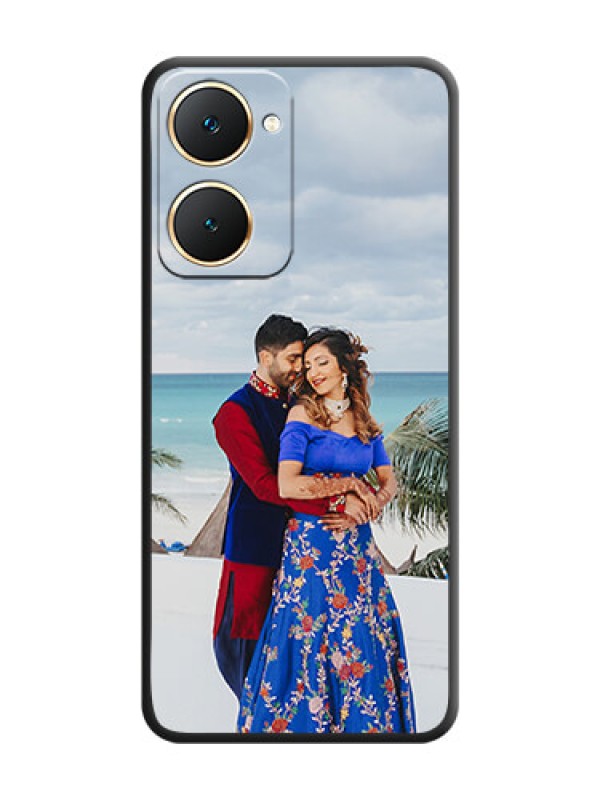 Custom Full Single Pic Upload On Space Black Custom Soft Matte Mobile Back Cover - Vivo Y18e