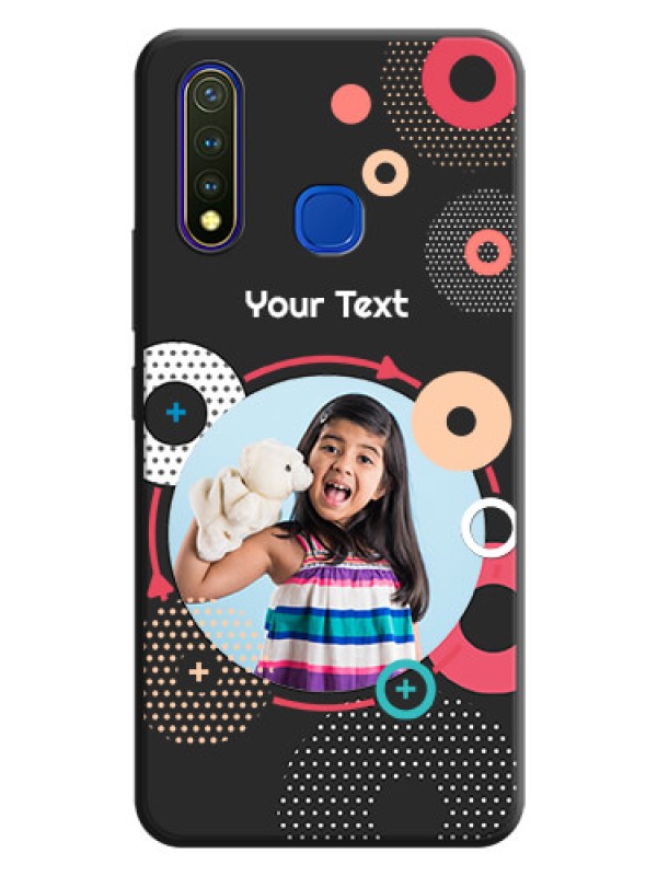 Custom Multicoloured Round Image on Personalised Space Black Soft Matte Cases - Vivo Y19