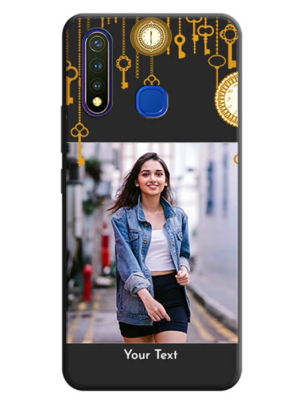 Custom Decorative Design with Text on Space Black Custom Soft Matte Back Cover - Vivo Y19