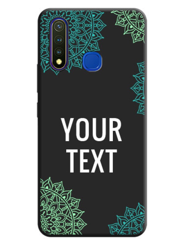Custom Your Name with Floral Design on Space Black Custom Soft Matte Back Cover - Vivo Y19