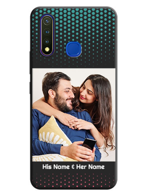 Custom Faded Dots with Grunge Photo Frame and Text on Space Black Custom Soft Matte Phone Cases - Vivo Y19
