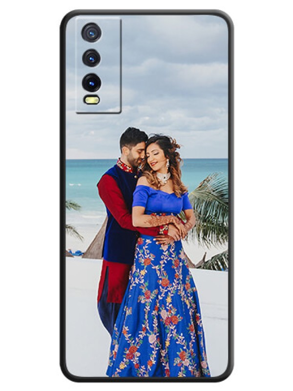 Custom Full Single Pic Upload On Space Black Personalized Soft Matte Phone Covers -Vivo Y20