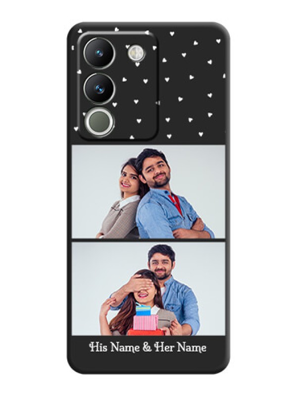 Custom Miniature Love Symbols with Name On Space Black Custom Soft Matte Mobile Back Cover - Vivo Y200 5G