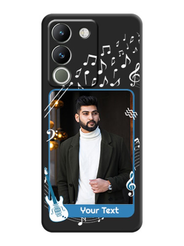 Custom Musical Theme Design with Text on Photo On Space Black Custom Soft Matte Mobile Back Cover - Vivo Y200 5G