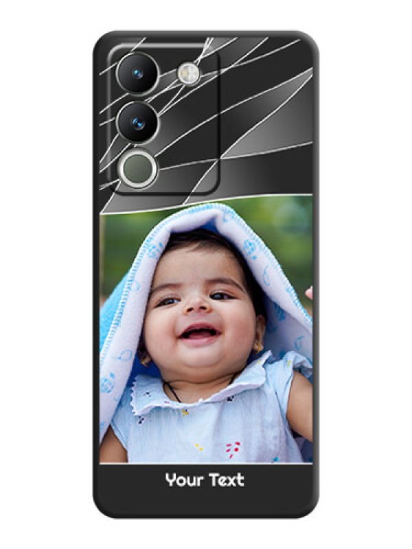 Custom Mixed Wave Lines on Photo On Space Black Custom Soft Matte Mobile Back Cover - Vivo Y200 5G