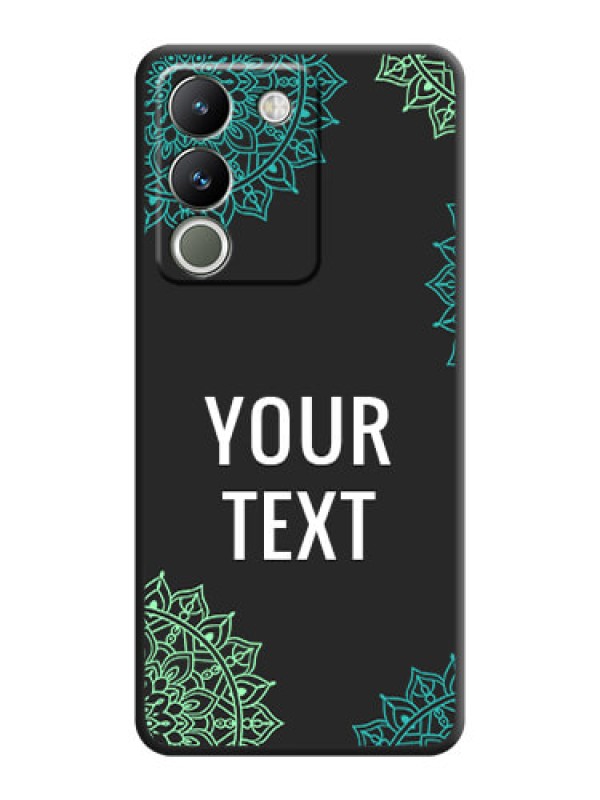 Custom Your Name with Floral Design On Space Black Custom Soft Matte Mobile Back Cover - Vivo Y200 5G