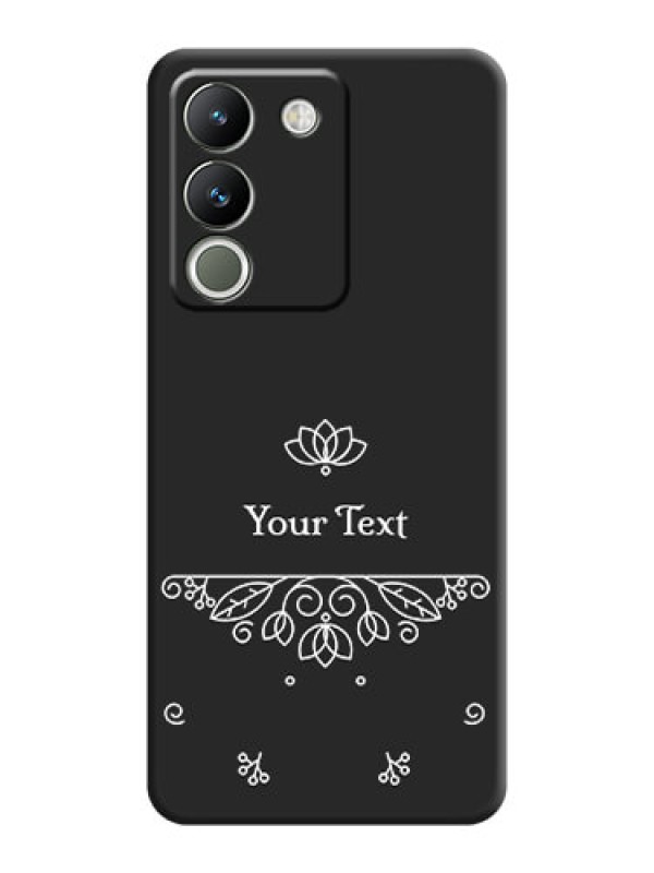 Custom Lotus Garden Custom Text On Space Black Custom Soft Matte Mobile Back Cover - Vivo Y200 5G