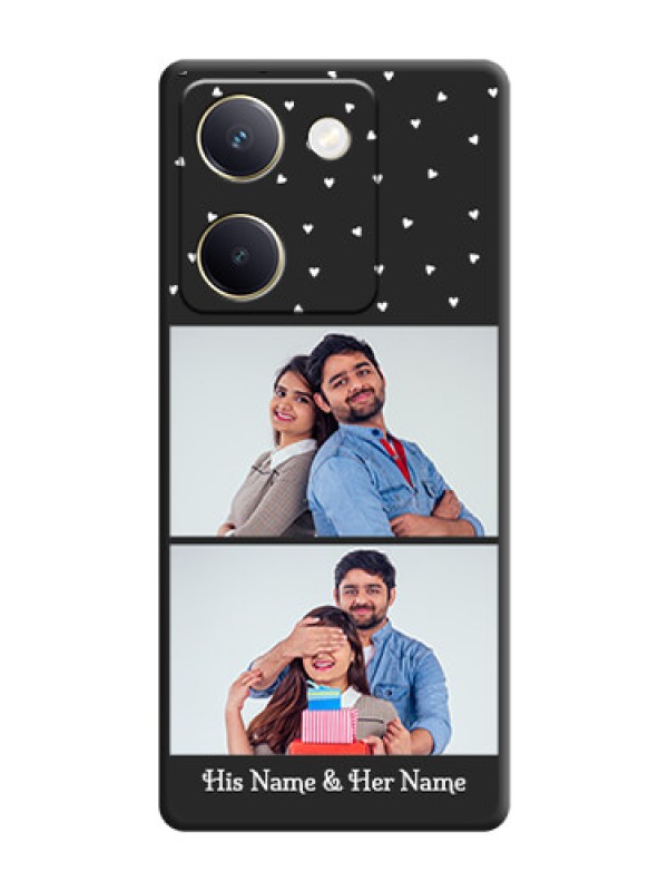 Custom Miniature Love Symbols with Name On Space Black Custom Soft Matte Mobile Back Cover - Vivo Y200 Pro 5G