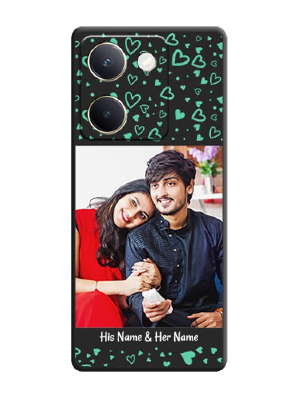 Custom Sea Green Indefinite Love Pattern on Photo On Space Black Custom Soft Matte Mobile Back Cover - Vivo Y200 Pro 5G