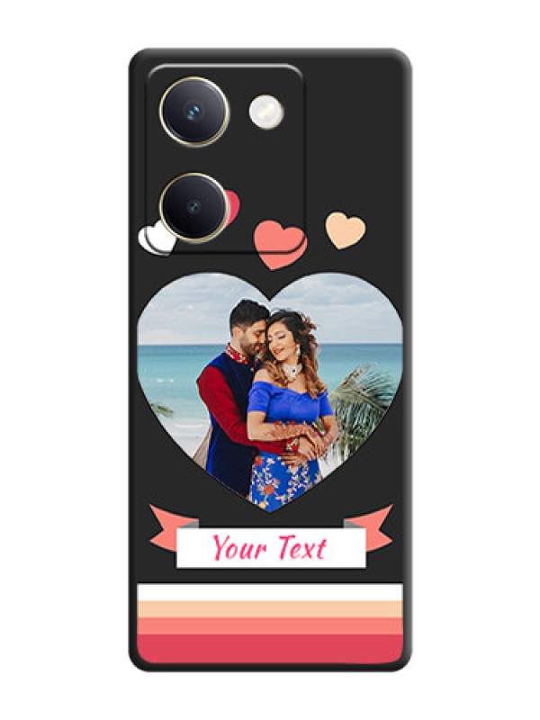 Custom Love Shaped Photo with Colorful Stripes On Space Black Custom Soft Matte Mobile Back Cover - Vivo Y200 Pro 5G