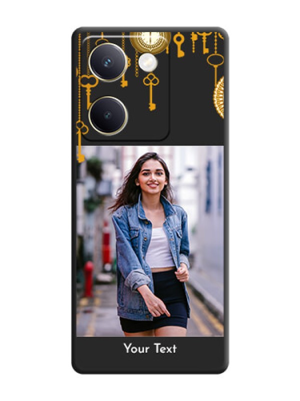 Custom Decorative Design with Text On Space Black Custom Soft Matte Mobile Back Cover - Vivo Y200 Pro 5G