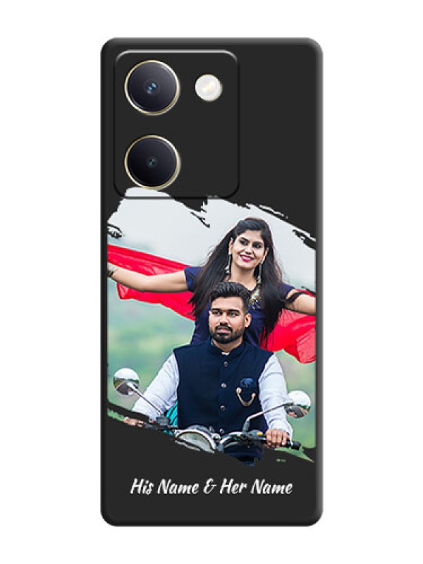 Custom Grunge Brush Strokes on Photo  On Space Black Custom Soft Matte Mobile Back Cover - Vivo Y200 Pro 5G