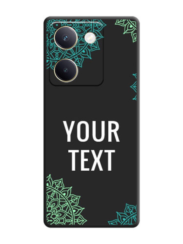 Custom Your Name with Floral Design On Space Black Custom Soft Matte Mobile Back Cover - Vivo Y200 Pro 5G