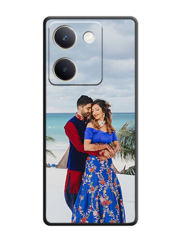 Custom Full Single Pic Upload On Space Black Custom Soft Matte Mobile Back Cover - Vivo Y200 Pro 5G