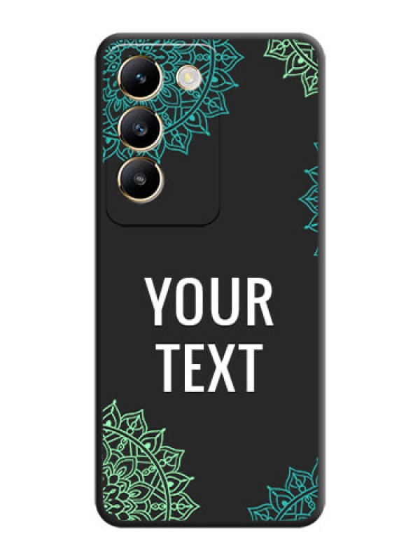 Custom Your Name with Floral Design on Space Black Custom Soft Matte Back Cover - Vivo Y200E 5G