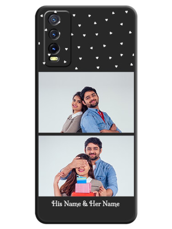 Custom Miniature Love Symbols with Name on Space Black Custom Soft Matte Back Cover - Vivo Y20A