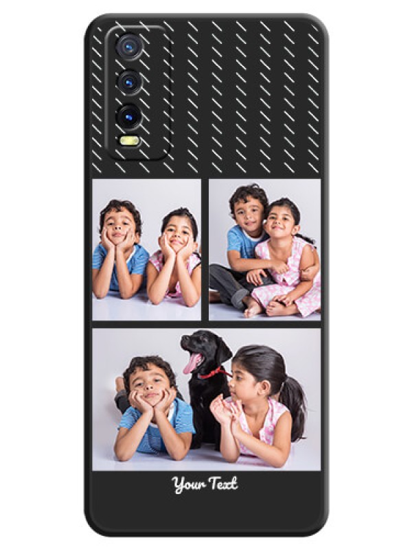 Custom Cross Dotted Pattern with 2 Image Holder  on Personalised Space Black Soft Matte Cases - Vivo Y20A