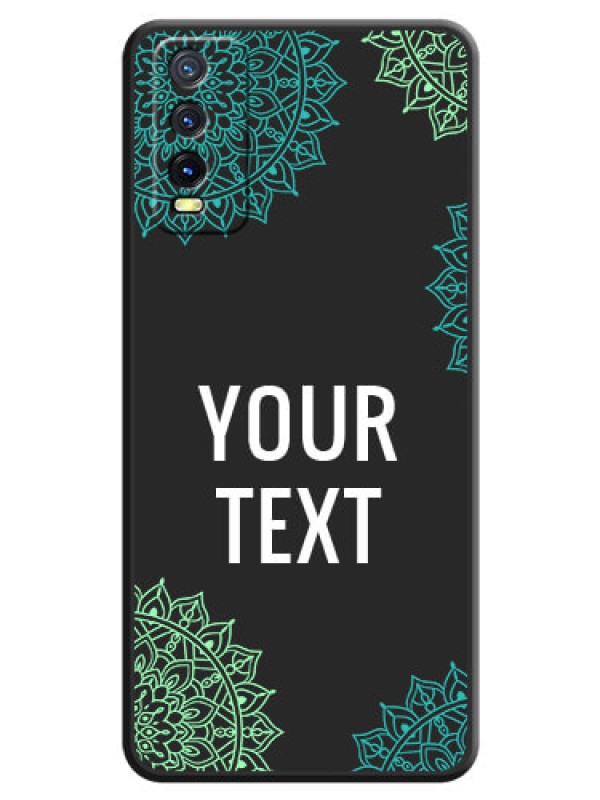 Custom Your Name with Floral Design on Space Black Custom Soft Matte Back Cover - Vivo Y20A