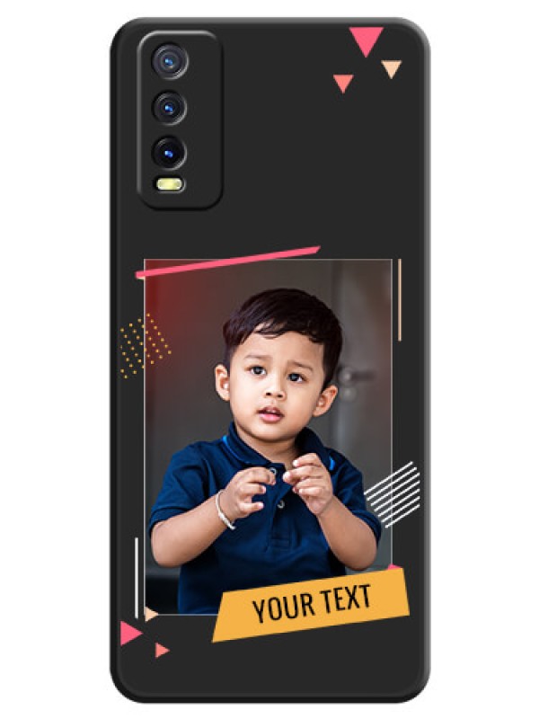Custom Photo Frame with Triangle Small Dots on Photo on Space Black Soft Matte Back Cover - Vivo Y20i