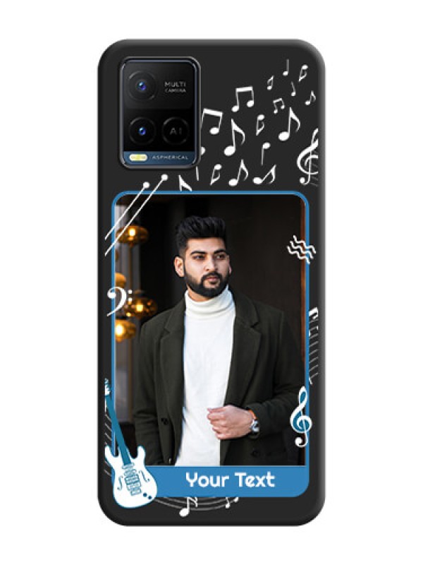 Custom Musical Theme Design with Text on Photo on Space Black Soft Matte Mobile Case - Vivo Y21