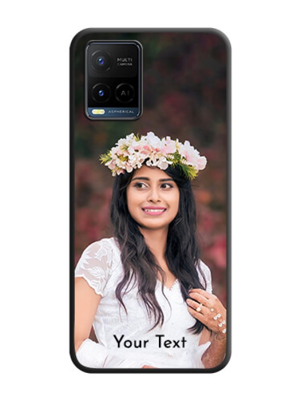 Custom Full Single Pic Upload With Text On Space Black Personalized Soft Matte Phone Covers -Vivo Y21