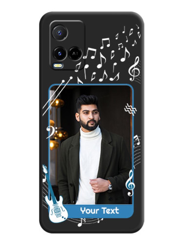 Custom Musical Theme Design with Text on Photo on Space Black Soft Matte Mobile Case - Vivo Y21A