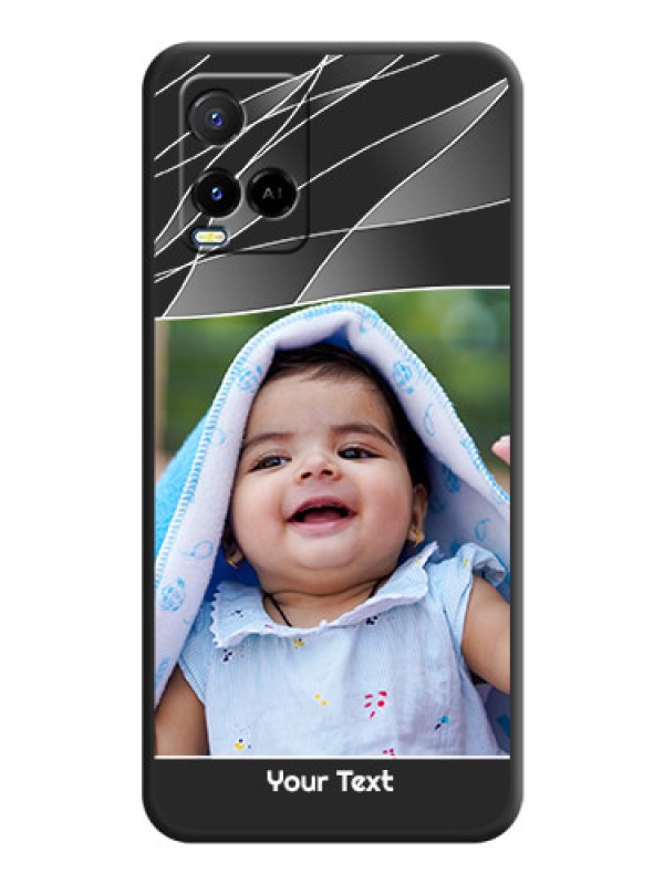 Custom Mixed Wave Lines on Photo on Space Black Soft Matte Mobile Cover - Vivo Y21A