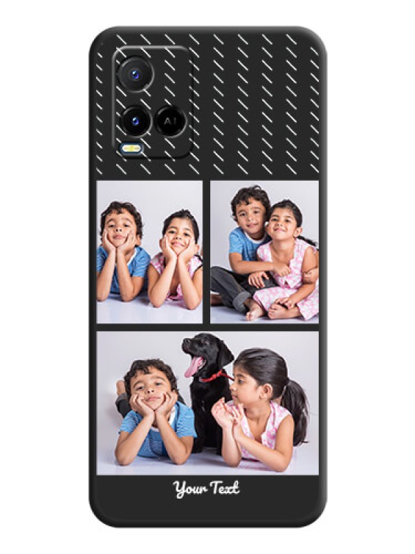 Custom Cross Dotted Pattern with 2 Image Holder  on Personalised Space Black Soft Matte Cases - Vivo Y21A