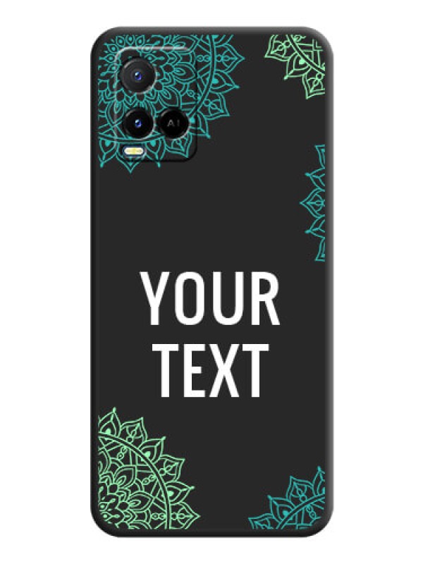 Custom Your Name with Floral Design on Space Black Custom Soft Matte Back Cover - Vivo Y21A