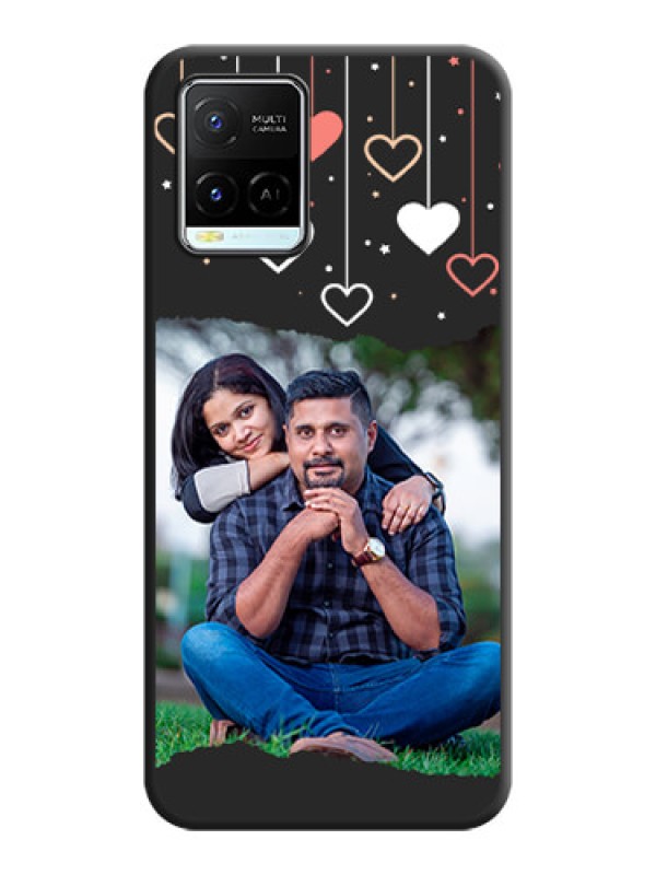 Custom Love Hangings with Splash Wave Picture on Space Black Custom Soft Matte Phone Back Cover - Vivo Y21e