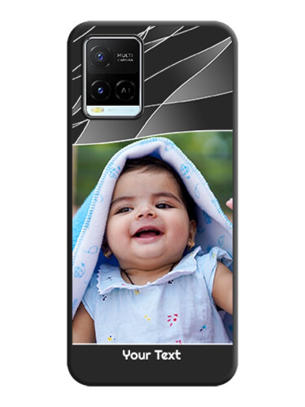 Custom Mixed Wave Lines on Photo on Space Black Soft Matte Mobile Cover - Vivo Y21e