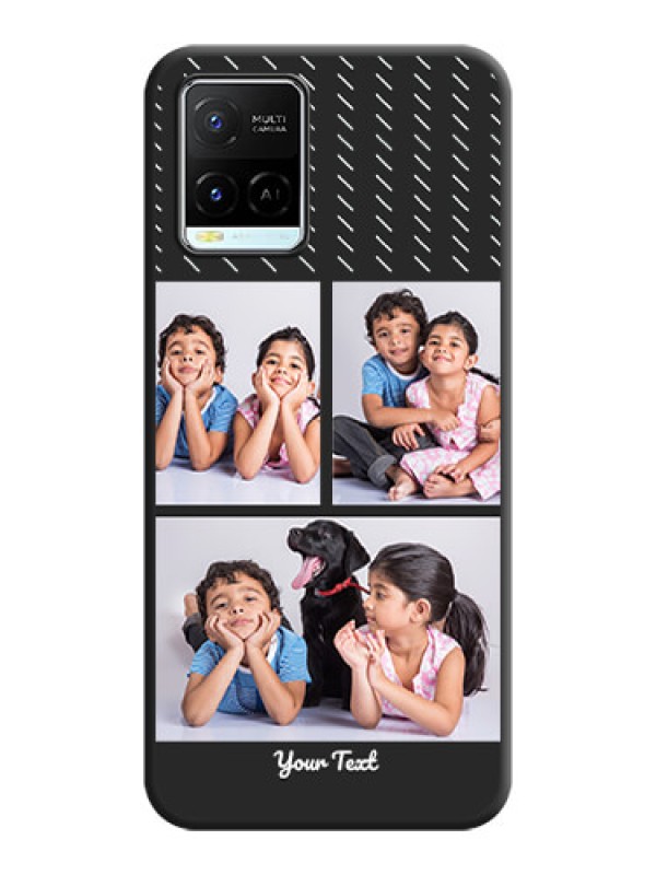 Custom Cross Dotted Pattern with 2 Image Holder  on Personalised Space Black Soft Matte Cases - Vivo Y21e